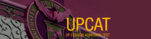 UPCAT (UP College Admission Test) over a sigil of UP