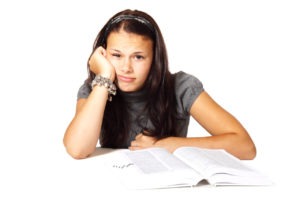 A bored person with a book