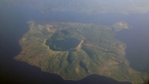 An aerial shot of Taal Volcano