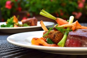 A closeup of a short rib dish