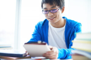 Highschool student studying for ACET