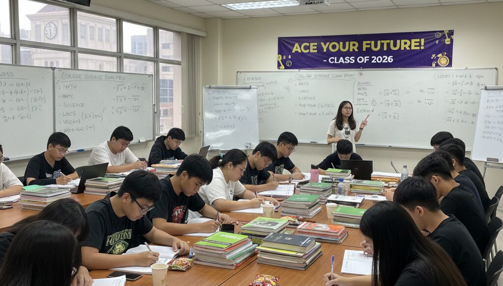 senior high school students at an UPCAT review center